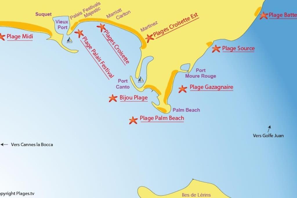 Cannes Palm Beach Parking, Clim, Wifi Plage 2' A Pieds Exteriér fotografie